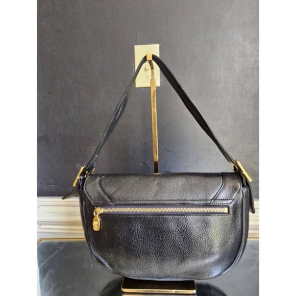 Authentic MCM Saddle Leather Flap Shoulder Bag Black - Picture 14 of 14
